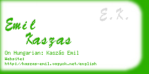 emil kaszas business card